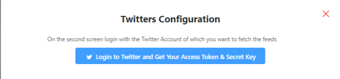 Twitter Configuration for fetching social feeds